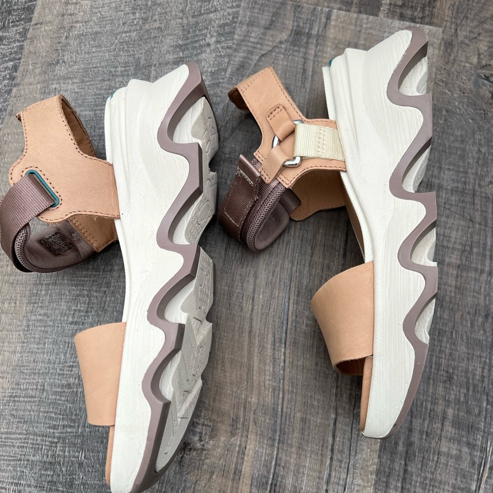 Sorel Tan and Brown Platform Sport Sandals - Picture 3 of 5